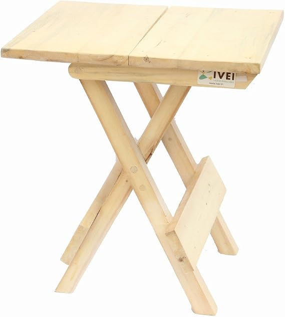 IVEI Folding Table, Portable Wood Table and Stool, Stool for Children (Medium)