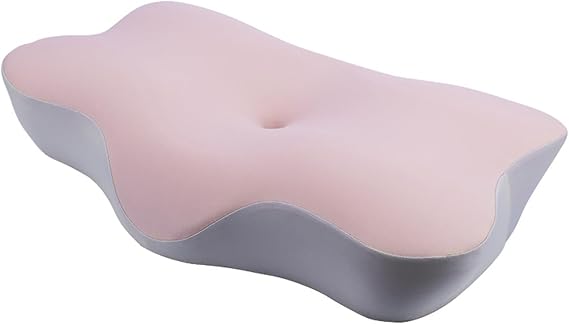 Memory foam slow rebound pillow, neck protection and sleep aid, ergonomic design, one pillow with two heights, suitable for side,back and stomach sleeping Pink Standard