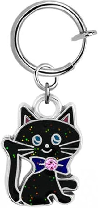 Belly button ring Cheater fake clip with a dangling charm non pierce