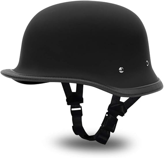 Daytona Helmets German Helmet for Men - Novelty Half Helmet with Breathable Liner - Retro Skull Cap Helmet with Head Wrap