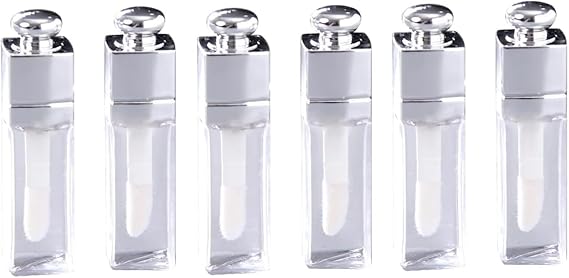 6 Pcs 3ml Empty Lip Gloss Tubes Containers Clear Refillable Lip Balm Bottles Transparent Mini Lipstick Containers for DIY Lip Gloss Makeup