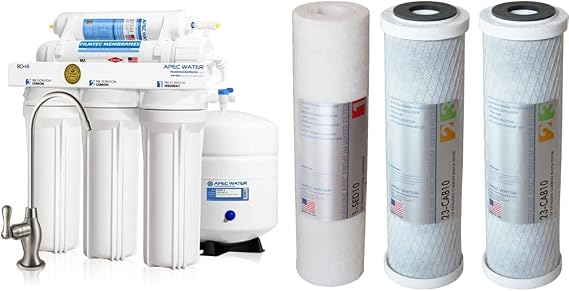 Ultimate RO-Hi Supreme Certified High Output Fast Flow Ultra Safe Reverse Osmosis Drinking Water Filter System (90 GPD) and Replacement Filter Set