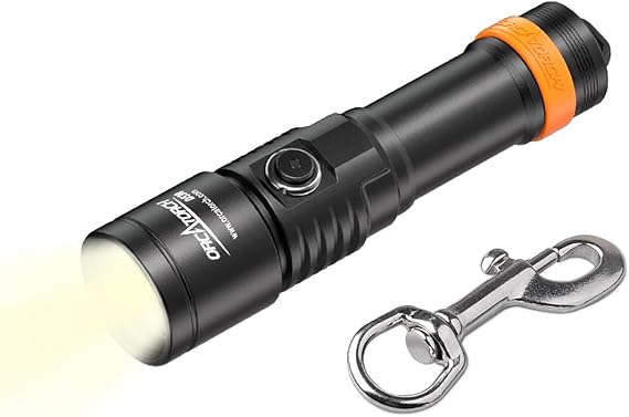 OrcaTorch D530 1300 Lumens Neutral White Dive Light with SH01 Snap Hook