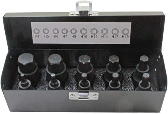 10pc Impact HEX BIT Socket Set by US PRO Tools 1/2" Drive 4mm to 19mm Allen Key