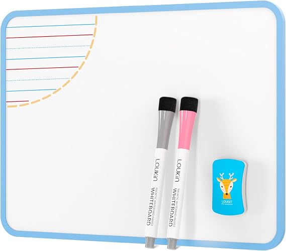 loukin 9" x 12" Dry Erase Lapboard, Double Sided Magnetic Whiteboard Set