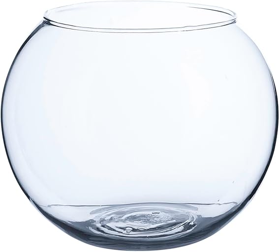 WGVi Clear Glass Tea Light Votive Candle Holder, Width 3", Height 2.5", Small Globe Bubble Bowl Round Vase, Tabletop Decor Container Terrarium, 1 Piece