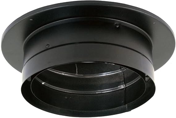 DuraVent DVL 9 by 9 Inches Galvanized Stainless Steel Double Wall Ceiling Chimney Wood Burning Stove Pipe Adapter Connector to Vent, Black