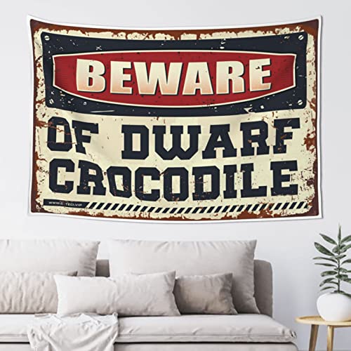 Cave Man Bar Beware Of Dwarf Crocodile Tapestry Dorm Decor Man Cabe Decor75X100CM