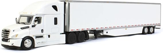 DCP by First Gear White/White: Freightliner 2018 Cascadia High-Roof Sleeper & 53' Utility Trailer with Reefer and Skirts with Carrier Reefer