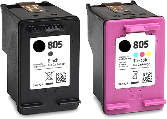 LEBOK for HP 805 | 2 Ink Cartridges | Black and Tri-Color | 3YM73A and 3YM72A