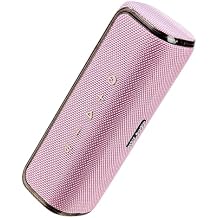 40W Bluetooth Shower Speaker, IPX7 Waterproof Floating Pool Speaker with Interactive Tap-to-Play Drum Beats, RGB Sync Lights, Built-in Mic for Hands-Free Calls, Pink