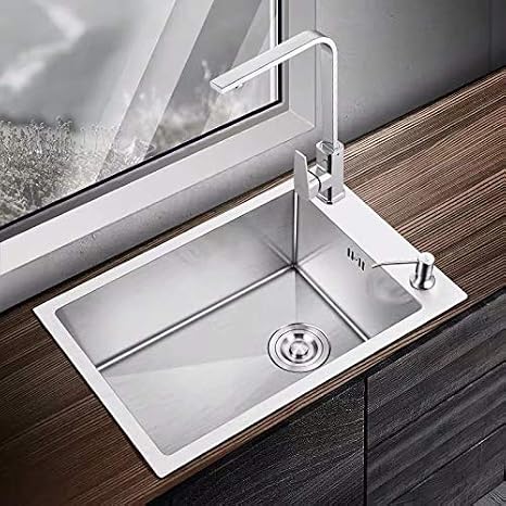 Stainless Steel Kitchen Sink Small Single Bowl Above Counter Or Undermount Handmade Brushed Commercial Bar (4540A)
