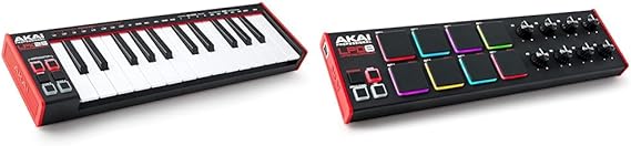 Beat Maker Bundle - AKAI Professional LPK25 and LPD8-25 Key USB MIDI Keyboard with Responsive Synth Keys, and MIDI Controller with 8 RGB MPC Drum Pads, Music Production Software Included