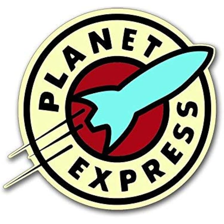 Planet Express Logo Shaped Sticker Alien Earth Mail Delivery Panex TV Show Vinyl Funny Nerd Decal for Cars, Trucks, Laptops 6 inch
