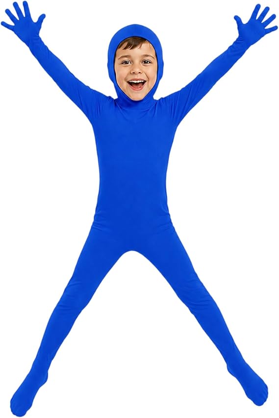 ATHX Kids High Stretch Spandex Halloween Cosplay Bodysuit Costume Open Face Unitard Child Full Body Skin Suit Zentai Suit