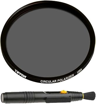 Tiffen 40.5mm Circular Polarizer Polarizing Lens Filter Bundle with Lens Cleaning Brush Kit 2 Items