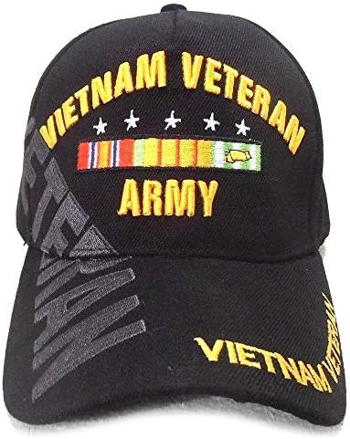 US Army Vietnam Veteran Hat Black Adjustable Cap