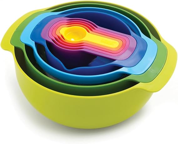 Joseph Joseph, Kitchenaid Joseph Joseph 40031 Nest 9 Plus Karıştırma Kaseleri, 32.5x26x15cm, Çok Renkli
