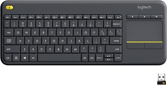 Logitech K400 Plus Wireless Touch TV Keyboard for PC-Connected TV - Black