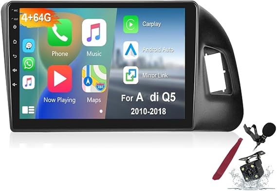 Android 15 Car Stereo Radio for A-udi Q5(2010-2018) 9inch 2K Touchscreen 2000 * 1200 Android Head Unit Multimedia Player with Carplay GPS Navi BT 5G WiFi DSP SWC,Y1