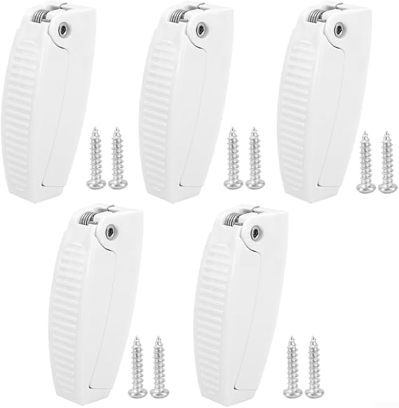 RV Trailer Door Pinch Hook Set 5 Pieces Compatible with For Travel Trailers Fifth Wheels Campers and Yachts for Secure Door Holding (White)