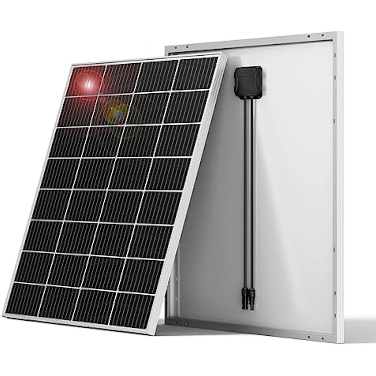 100 Watt Solar Panel 10BB Mono, A Cell High Efficiency Solar Module 12 Volts for Off-Grid RV Marine Boat Camping House