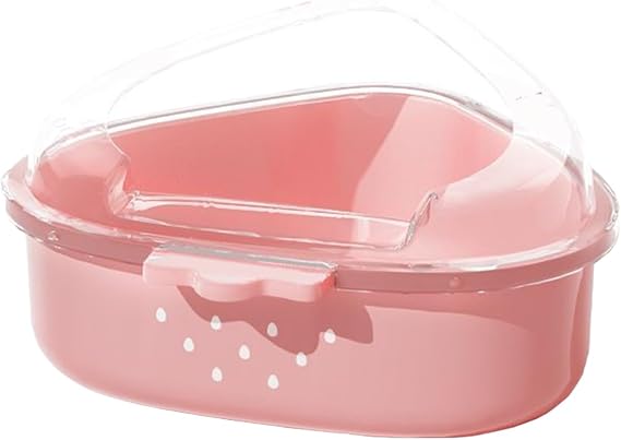 Hamster Sand Bath Container - Transparent Top 8 Inch Hamster Bathing Sandbox for Cleaning, Play & Hiding Function, Pet, Hamsters, Lemmings, Gerbils for Sleeping, Exploring, 8.23 Inches