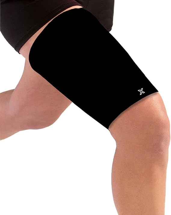 Body Helix Full Thigh Compression Sleeve for Men and Women - Hamstring Strain, Quadriceps Strain, Groin Strain - Medical Grade Compression Thigh Support