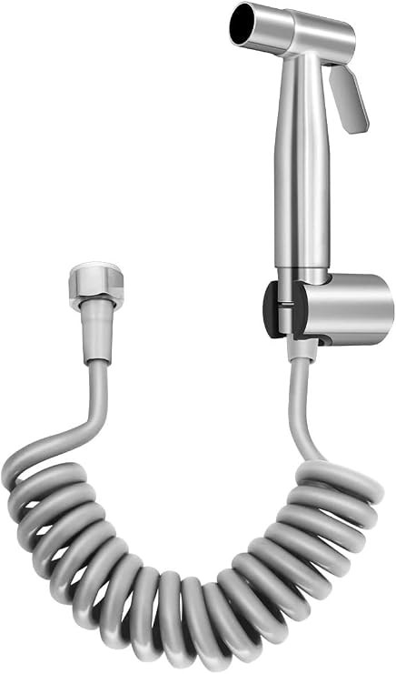 Valkyrie Stainless Steel Toilet Faucet Sink Bidet Set Progressive Jet Spray Spiral Hose Easy Assembly