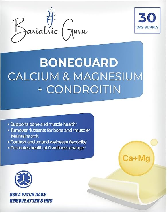 BoneGuard Bone & Joint Support Patch Calcium Citrate, Magnesium Citrate, Chondroitin with Vitamin D3, K2 & Boron | Daily Transdermal Supplement Topical Patch | 30 Patches