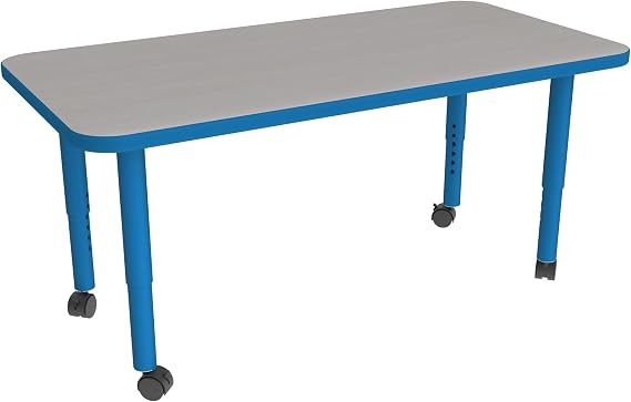 Sprogs Accent Series Preschool Rectangle Adjustable-Height Mobile Collaborative Activity Table