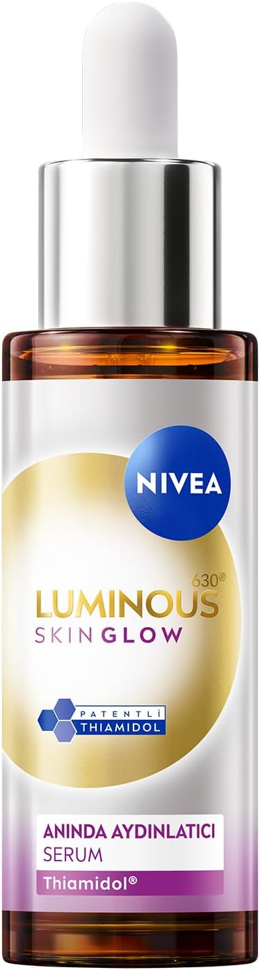 NIVEA Luminous630 Skin Glow Anında Aydınlatıcı Serum, 30 ml, Eşit Cilt Tonu,Nemlendirme,Leke Karşıtı Thiamidol,Niasinamid,Aloe Vera