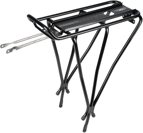 Topeak BabySeat II Rack (Non-Disc) Aluminum Rear Rack for 26, 27.5, 700C Wheels 60 lb Capacity, MTX QuickTrack Compatible, Solid Fender Top, Tail Light Mount
