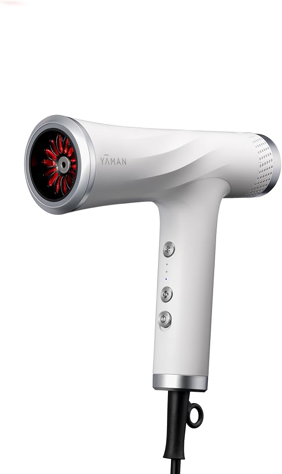 YA-MAN SPA Styler Blow Dryer + Scalp Massage,Ionic Reset Technology, Hair Dryer with Diffuser Attachment - Quiet, Lightweight, and Powerful (White)