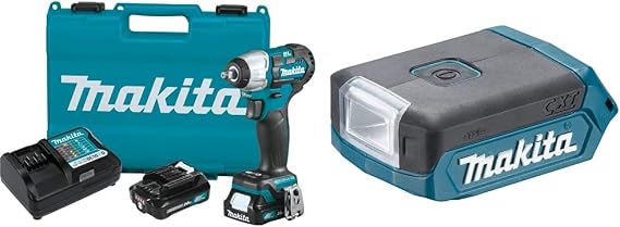 Makita WT05R1 12V max CXT Lithium-Ion Brushless Cordless 3/8" Sq. Drive Impact Wrench Kit (2.0Ah) with ML103 12V max CXT Lithium-Ion Cordless L.E.D. Flashlight