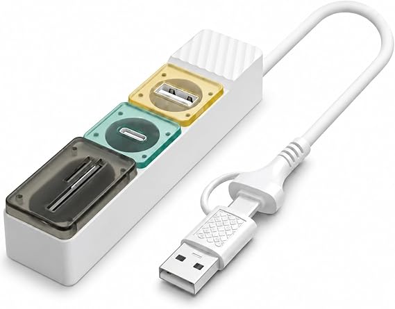 Coverzone Type-C USB Hub Çoklayıcı | SD/TF Kart Okuyuculu, USB 3.2 5Gbps Hızlı Veri Aktarım Adaptörü, Laptop Tablet Telefon Uyumlu, TU-5G02