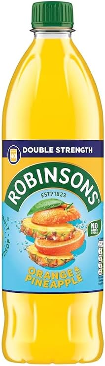Robinso Squash 1L Variety Pack – Assorted Fruit Flavours, No Added Sugar, Concentrated Cordial Drink (Robinsons Double Strength Orange & Pineapple Squash 1L)