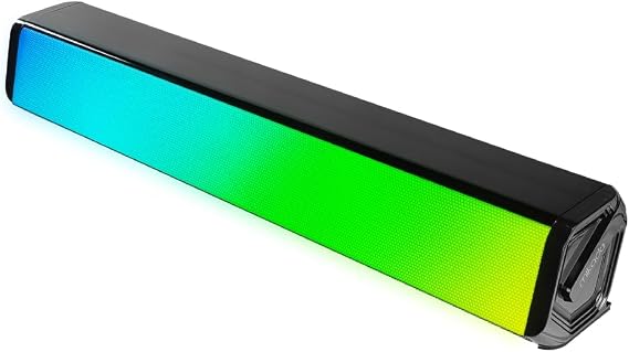 Mikado MD-S605 2x2 5Wx2CH 5 Mod RGB Ledli Oyuncu Siyah USB Sound Bar + Kablodan Kumanda Ses Ayarlı Speaker Hoparlör (PC/MP3/MP4/iPad/Mobil (AUX Çıkışlı Cihazlar ile Uyumludur)