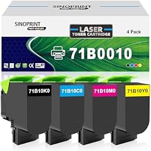 Compatible Toner Cartridge Replacement for Lexmark 71B0010 71B10K0 71B10C0 71B10M0 71B10Y0 High Yield for Lexmark CS317 CS417 CS317dn CX317dn CS417dn CX417de CX317 (4 Pack-BMCY)