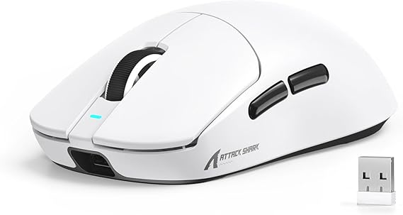 ATTACK SHARK X8SE Gaming Mouse 3-Mode Connection 2.4G Bluetooth USB-C Wired BK52820 Chip PAW3311 Sensor Ultra-light 59g High Precision High Sensitivity Low Latency Up to 25000 DPI Adjustable 80