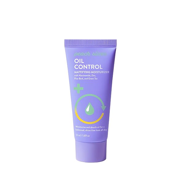 Peach Slices - Oil Control Mattifying Moisturizer (1.69 oz) - Moisturize & Absorb Oil - Balanced & Shine-Free - Niacinamide, Zinc, Pine Bark, Green Tea - Vegan, Cruelty Free, Korean Skin Care & Beauty