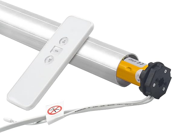HUIYEETEX AC 100-240V Hardwired Roller Blind Motor Kit + Controller + Mounting Bracket