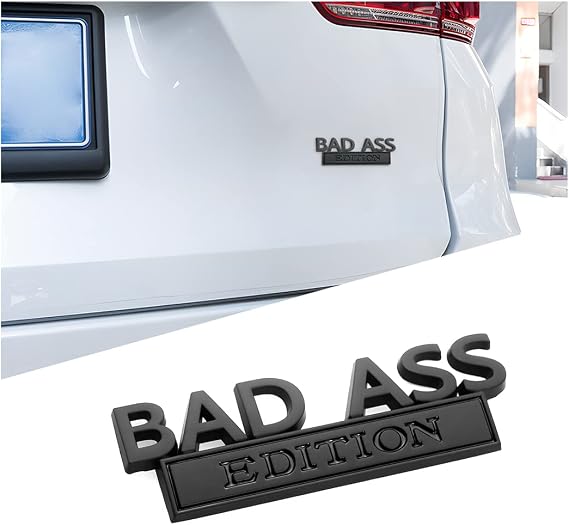 Car Bad Ass Edition Emblem, 3D Fender Badge Decal Car Sticker with 3M Adhesive, Auto Accessories for Tailgate Front Grille Hood Trunk, Car Replacement Compatible with Motorcycle SUV Truck