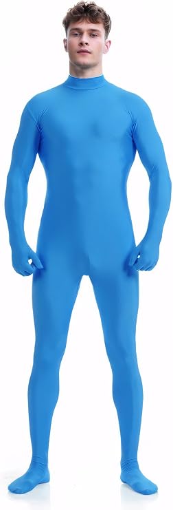 ATHX Men's and Women's Bodysuit Costume Back Zipper Spandex Headless Halloween Cosplay Unitard Stretchy Zentai Skin Suit