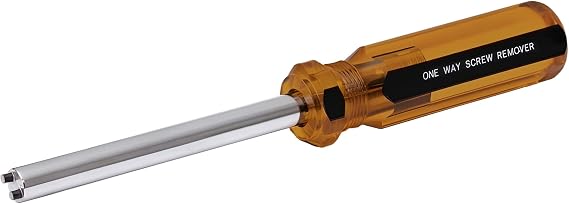 Brixwell 59-16 One Way Screw Remover, Stainless Steel Finish and Build, Fits Screw Sizes 810, Tip Width 3/8", Pin Spacing 1/4", Used for Removing Tamper-Resistant One Way Screws