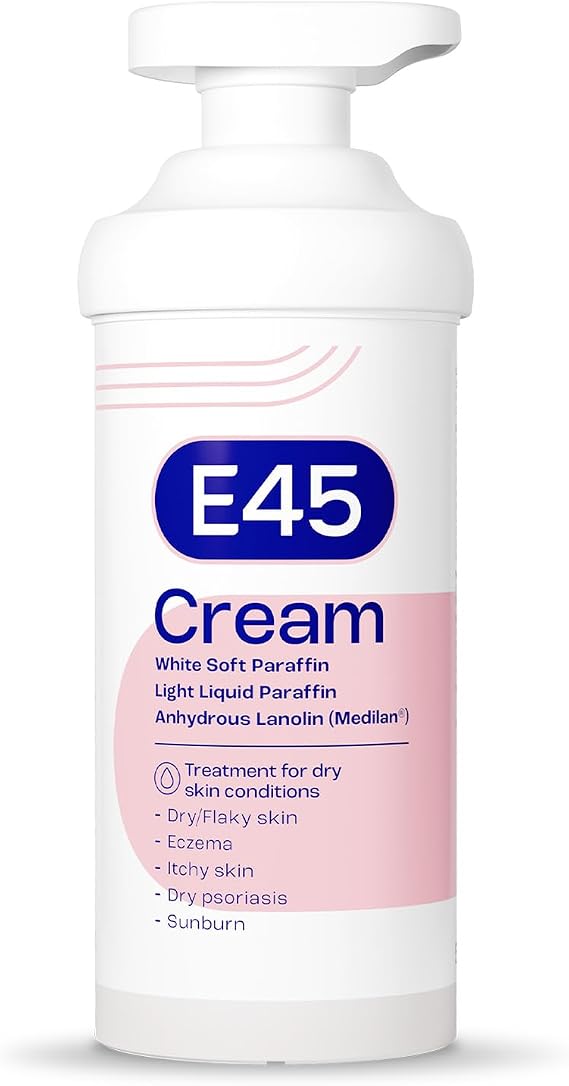 E45 Eucalyptus Scented Cream, 500g - Whole Body Moisturizer for Dry Skin & Eczema Relief, Paraffin Enriched