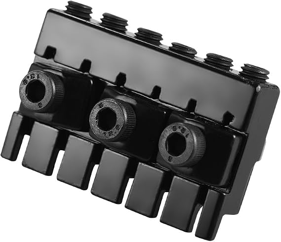 6-string Headless Electric Guitar String Locking Nut Set with 2 Wrench 2 Screw Black