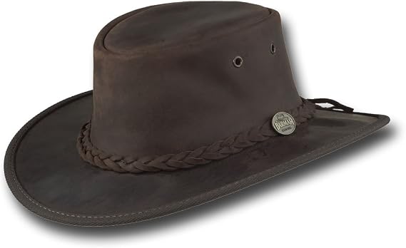 Barmah Hats Foldaway Bronco Leather Hat - Item 1060
