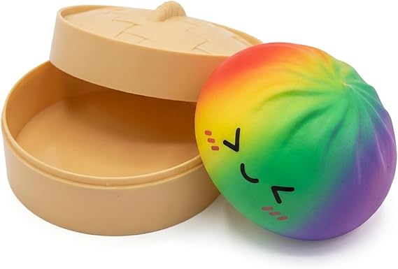 2026New Dumpling Squishy, Dumpling Mystery Box, Colorful Dumplings Soft Squeeze Decompression Dough for Anxiety Relief Fidget with Food Steamer Stretchy