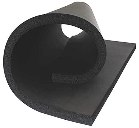 Flexible Insulation Sheet, 3/4 in Thick, 4 ft L x 36 in W, 3 R-Value, Buna-N Rubber/PVC, Black - 1 Each